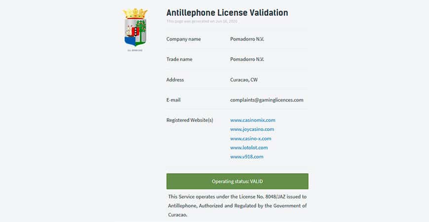 Antillephone License Validation