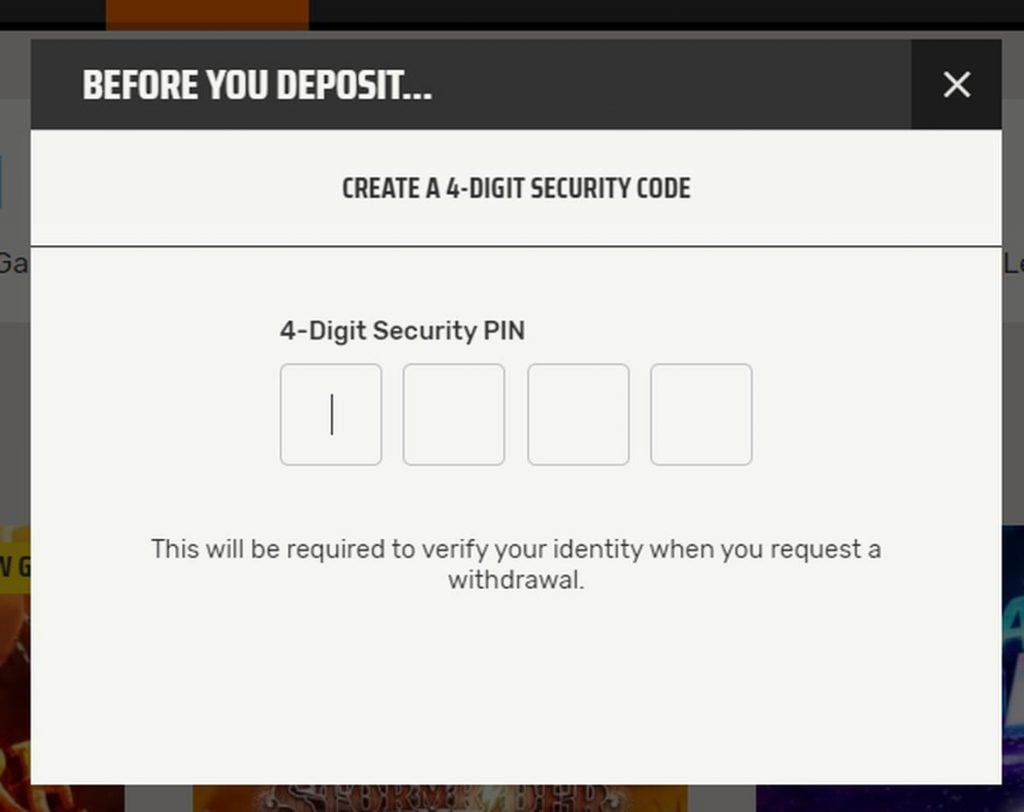 four-digit security code